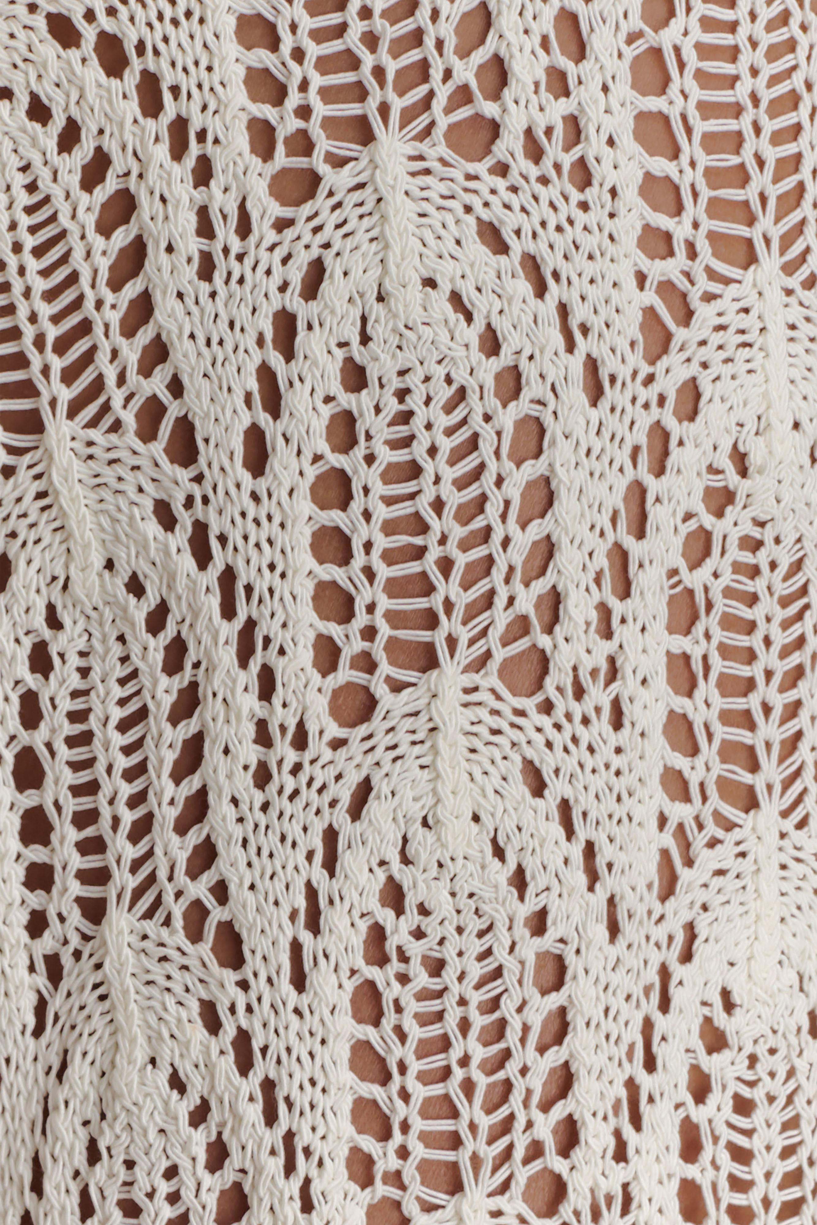 Corey Crochet Halter Neck Top Ivory