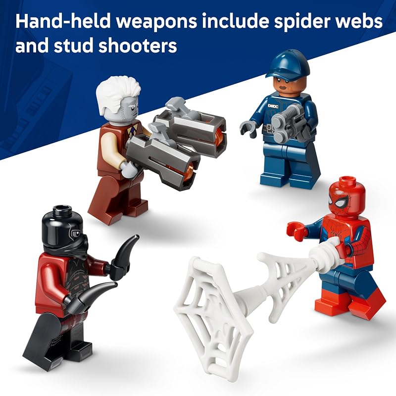 LEGO Marvel Spider Man Prison Transport Chase Super Hero Building Toy for Boys Girls Ages 8 Includes 4 Minifigures Spider Man Toy for Fans Gift for Birthdays 76349