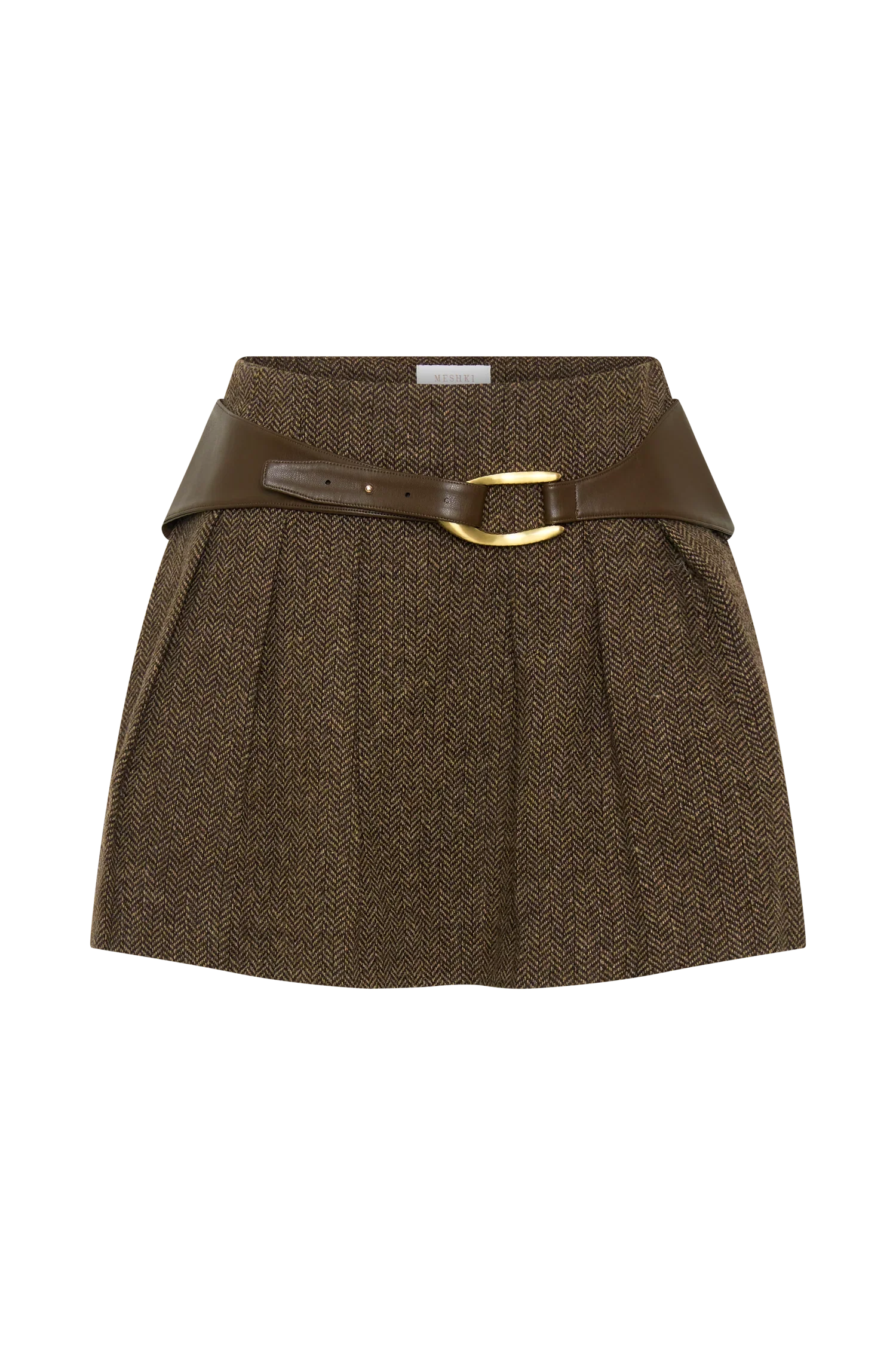 Romy Mini Skirt With Hardware Herringbone