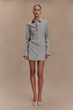 Dorian Fitted Shirt Mini Dress Charcoal Marle