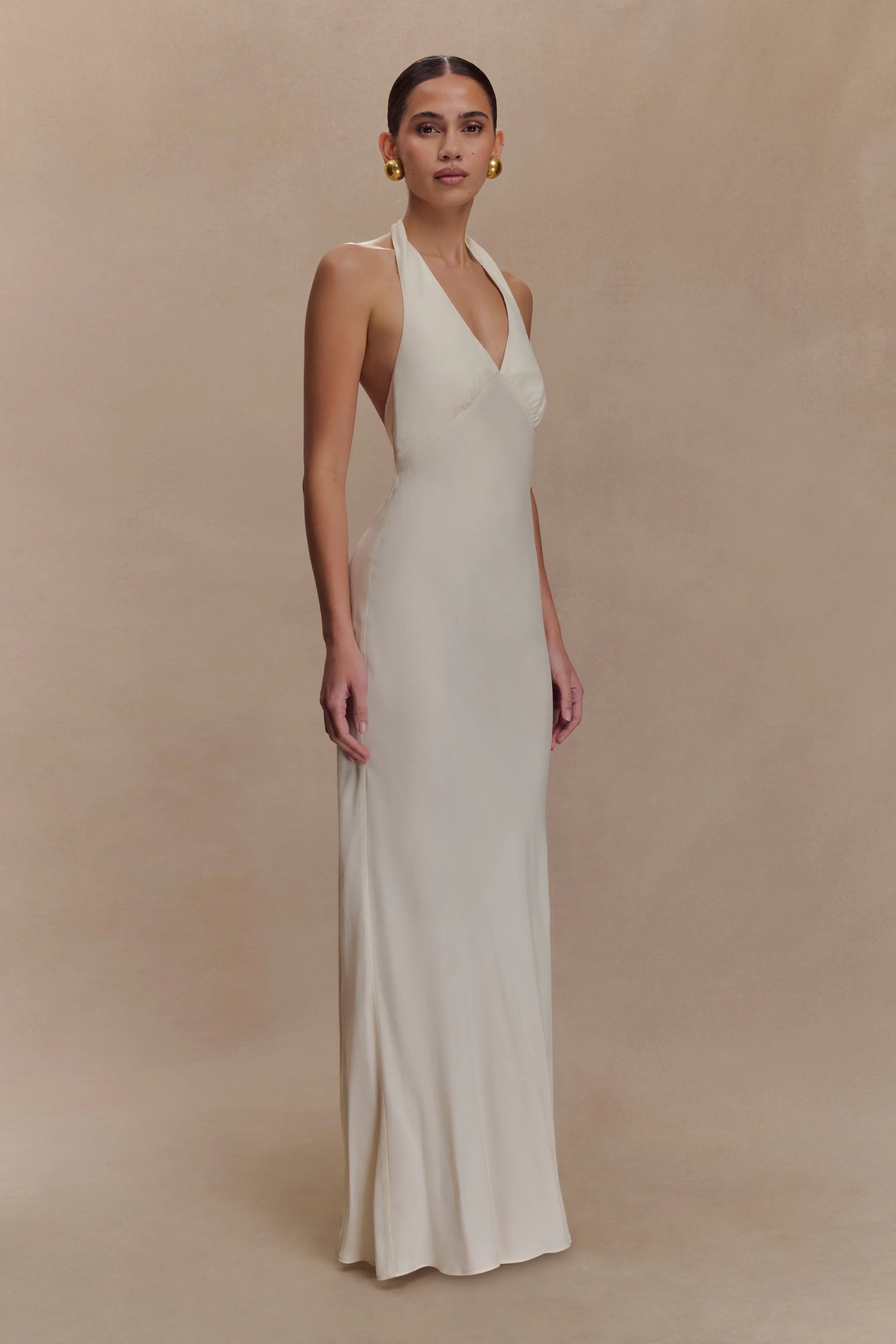 Louisiana Halter Maxi Dress Ivory