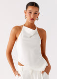 Delong Backless Linen Top White