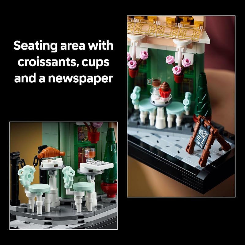 LEGO Icons French Café Paris Building Kit DIY Set for Adults Collectible Bedroom and Home Decor Display for Home or Office Gift for Birthdays 10362