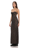 Lace Bodycon Maxi Dress in Black