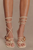 Ezekiel Strappy Sandal Heel Ivory
