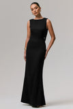 Maxie Black Round Neck Maxi Dress With Back Detail