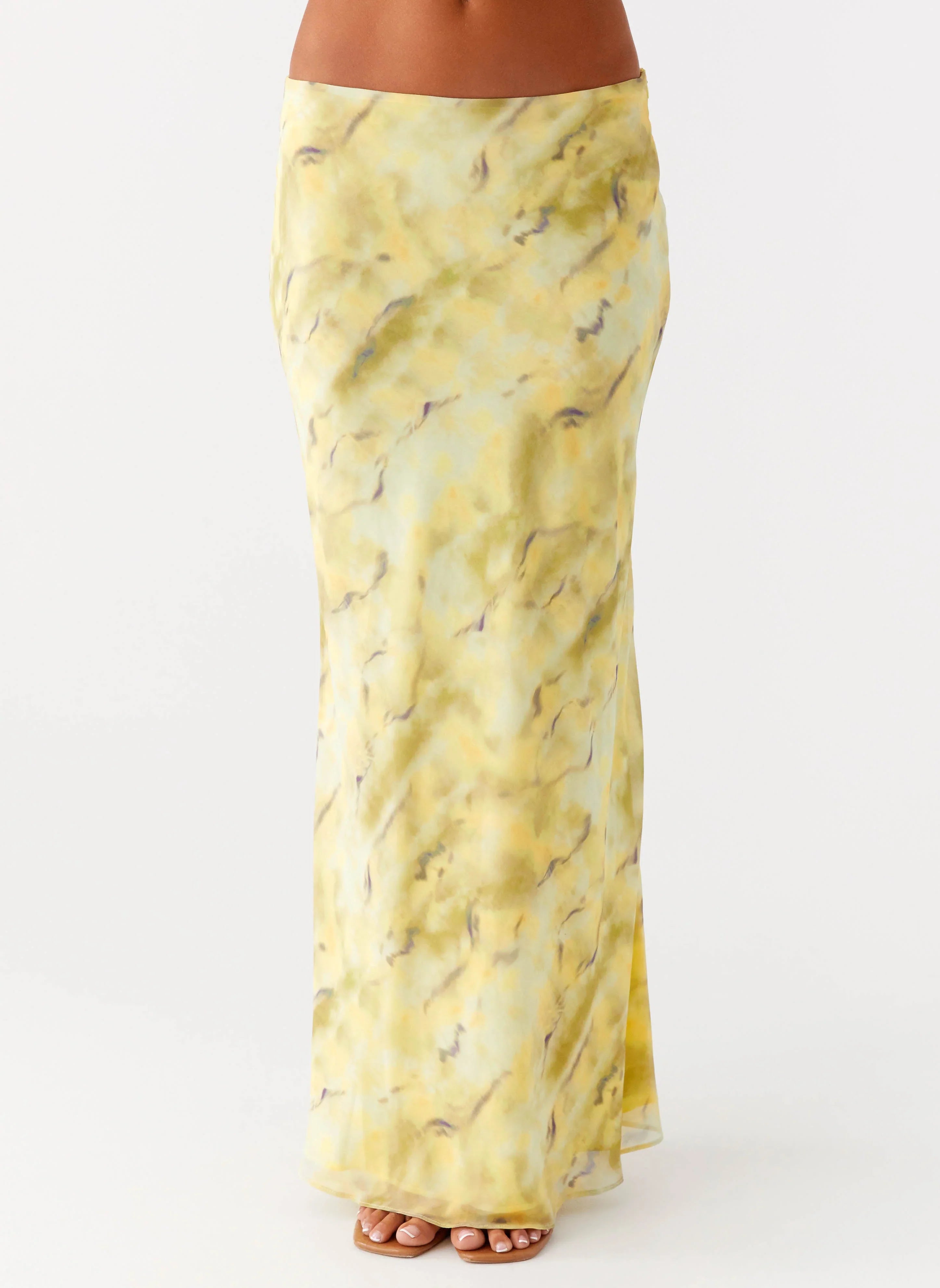 Kylo Low Rise Maxi Skirt Yellow Tie Dye