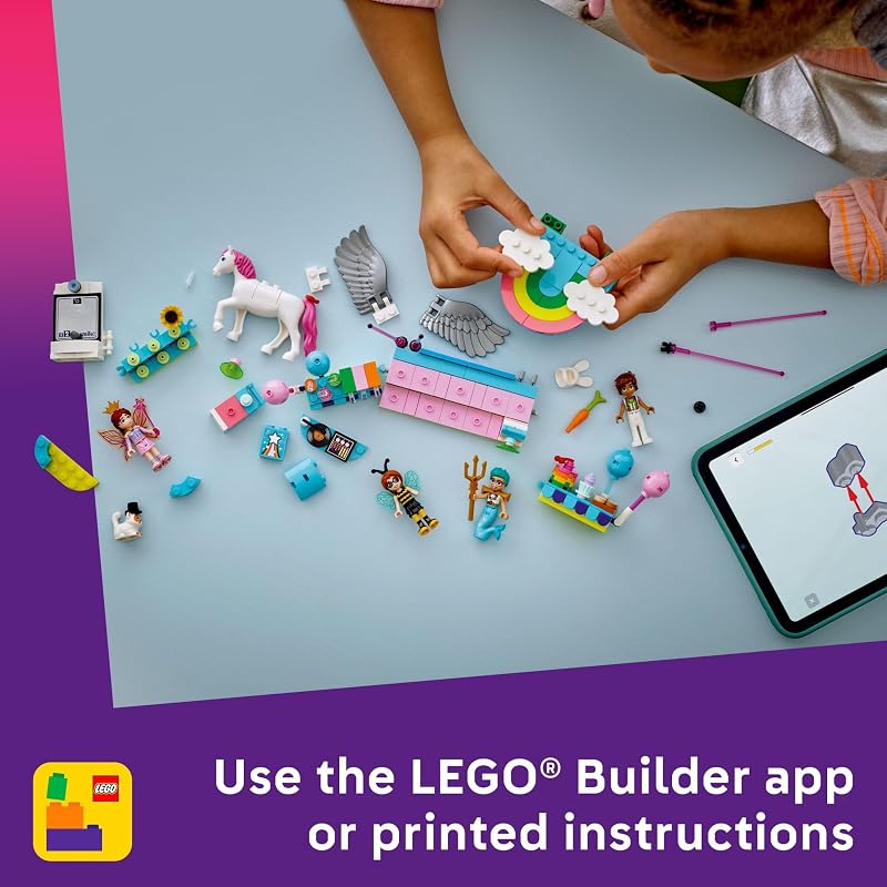 LEGO Friends Costume Party with Unicorn Fairy Pretend Play Building Toy Interactive Storytelling Playset with Cat and Unicorn Toys Creative Birthday Gift Idea for Girls Boys 6 42661
