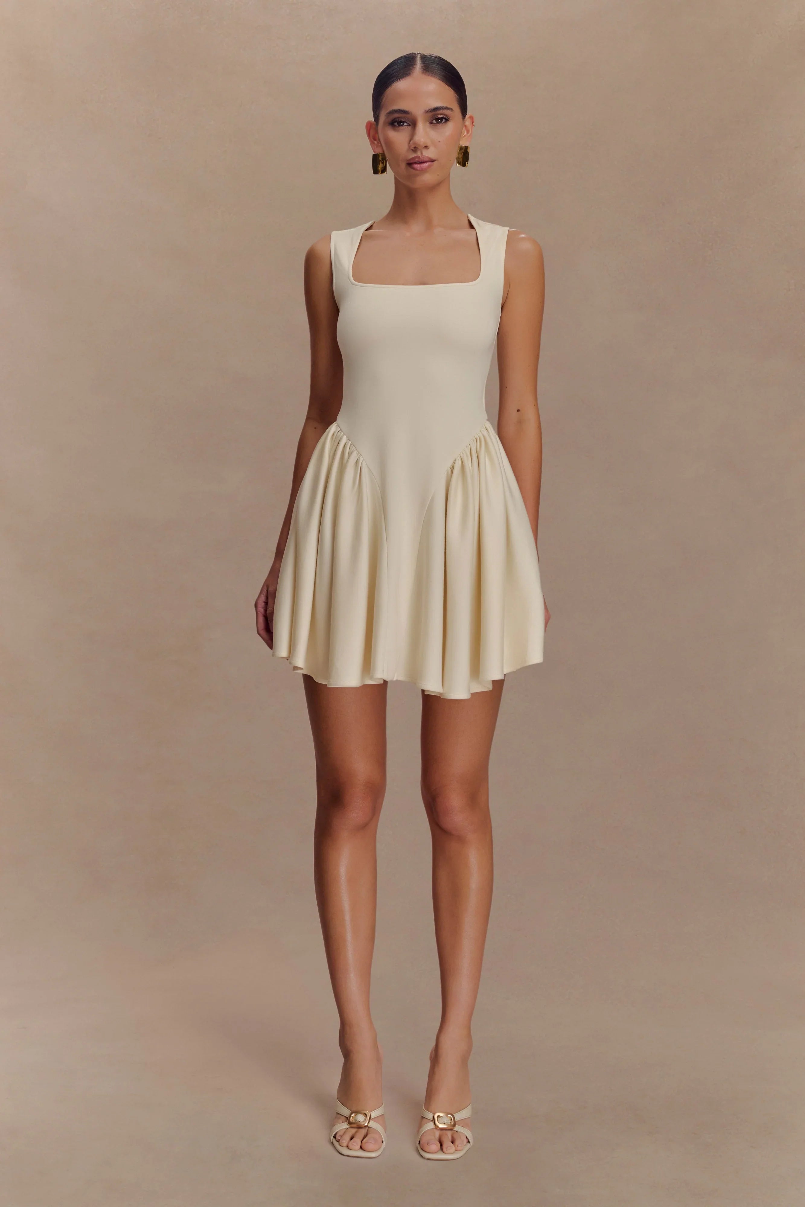 Sharon Scuba Jersey Mini Dress Ivory
