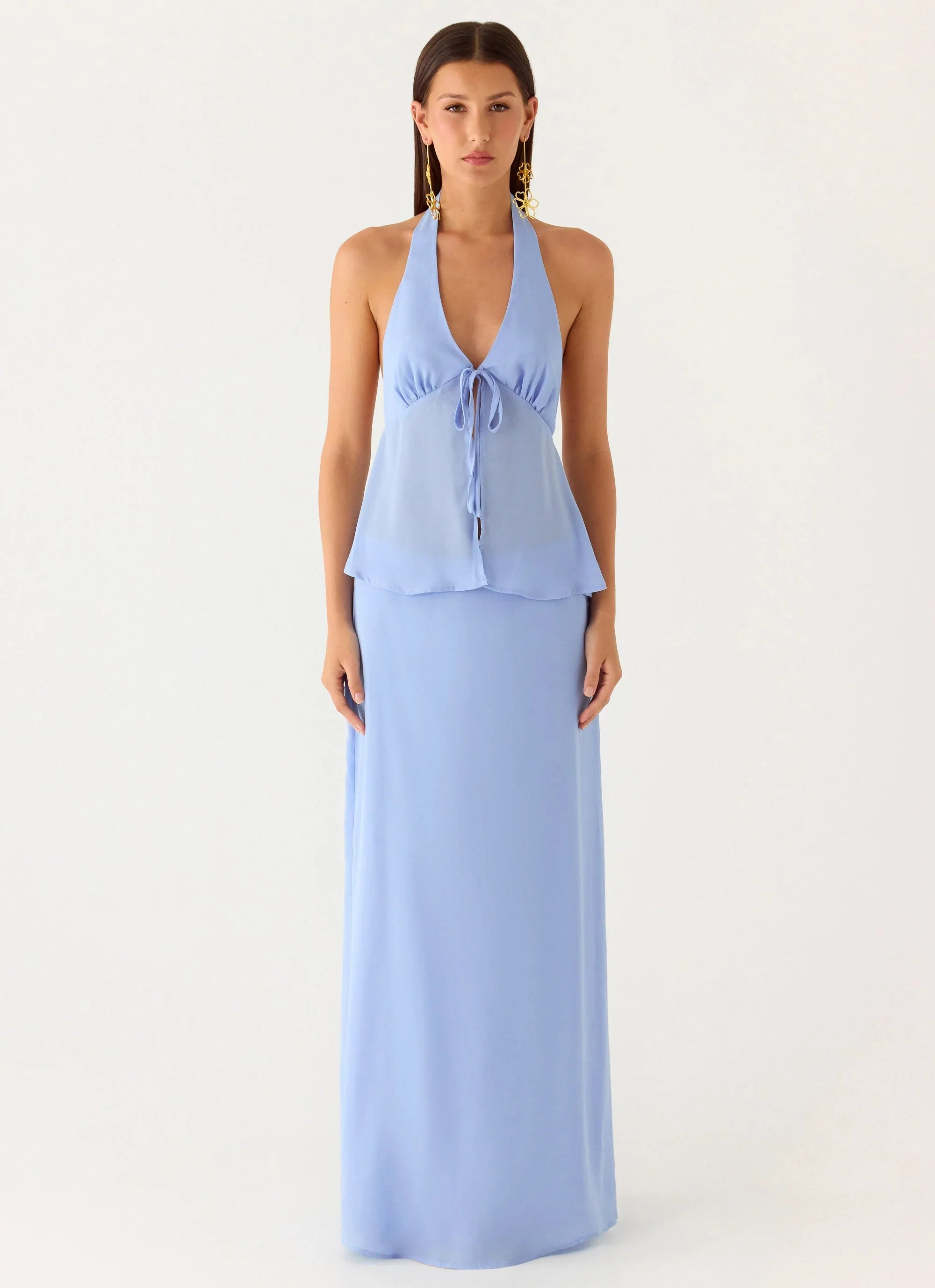 Ashlea Tie Front Top Periwinkle