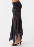 Buffy Maxi Skirt Black Polkadot