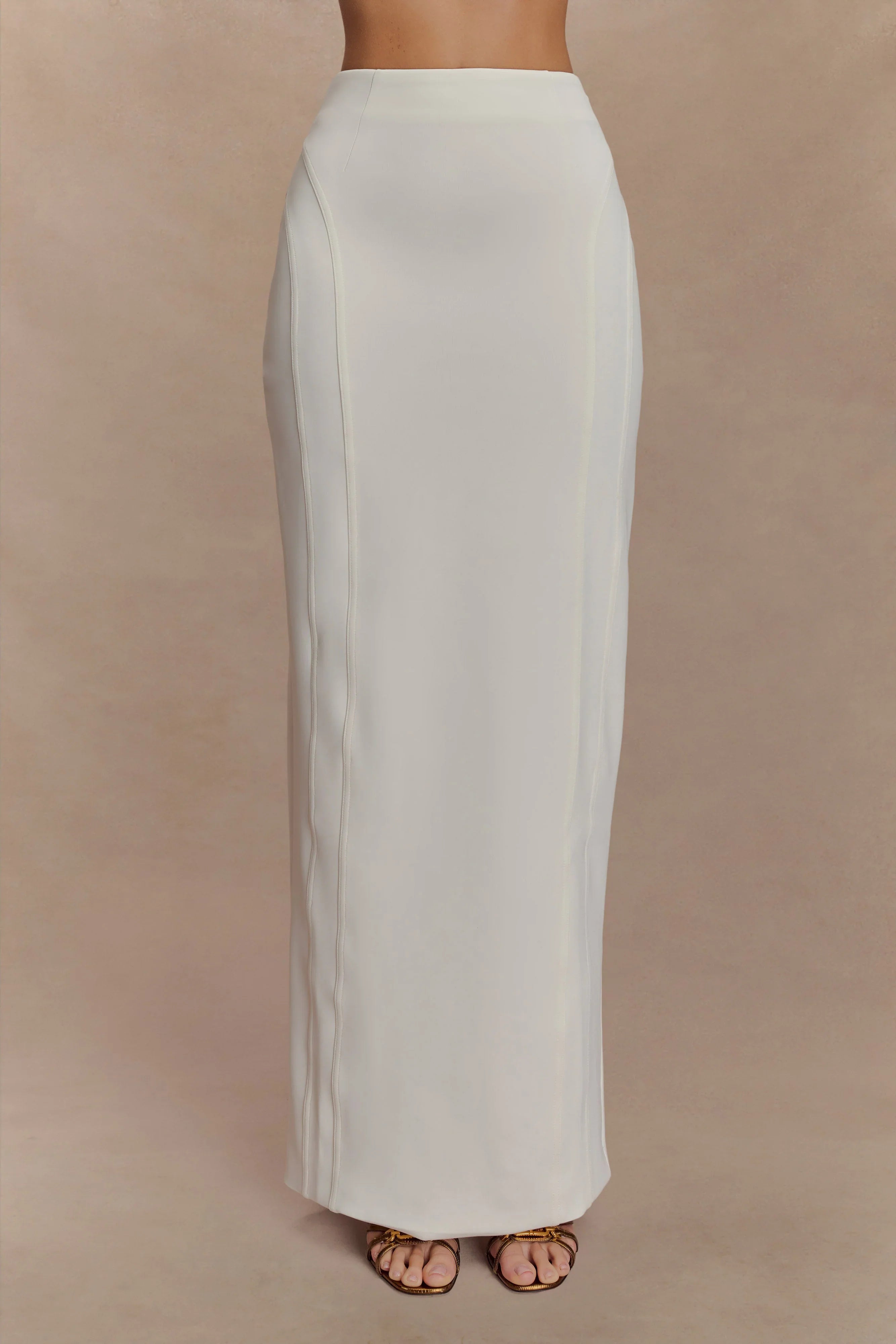 Alma High Waist Maxi Skirt White