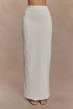 Alma High Waist Maxi Skirt White
