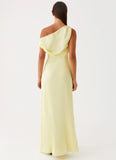 Heart Of Glass Satin Maxi Dress Yellow