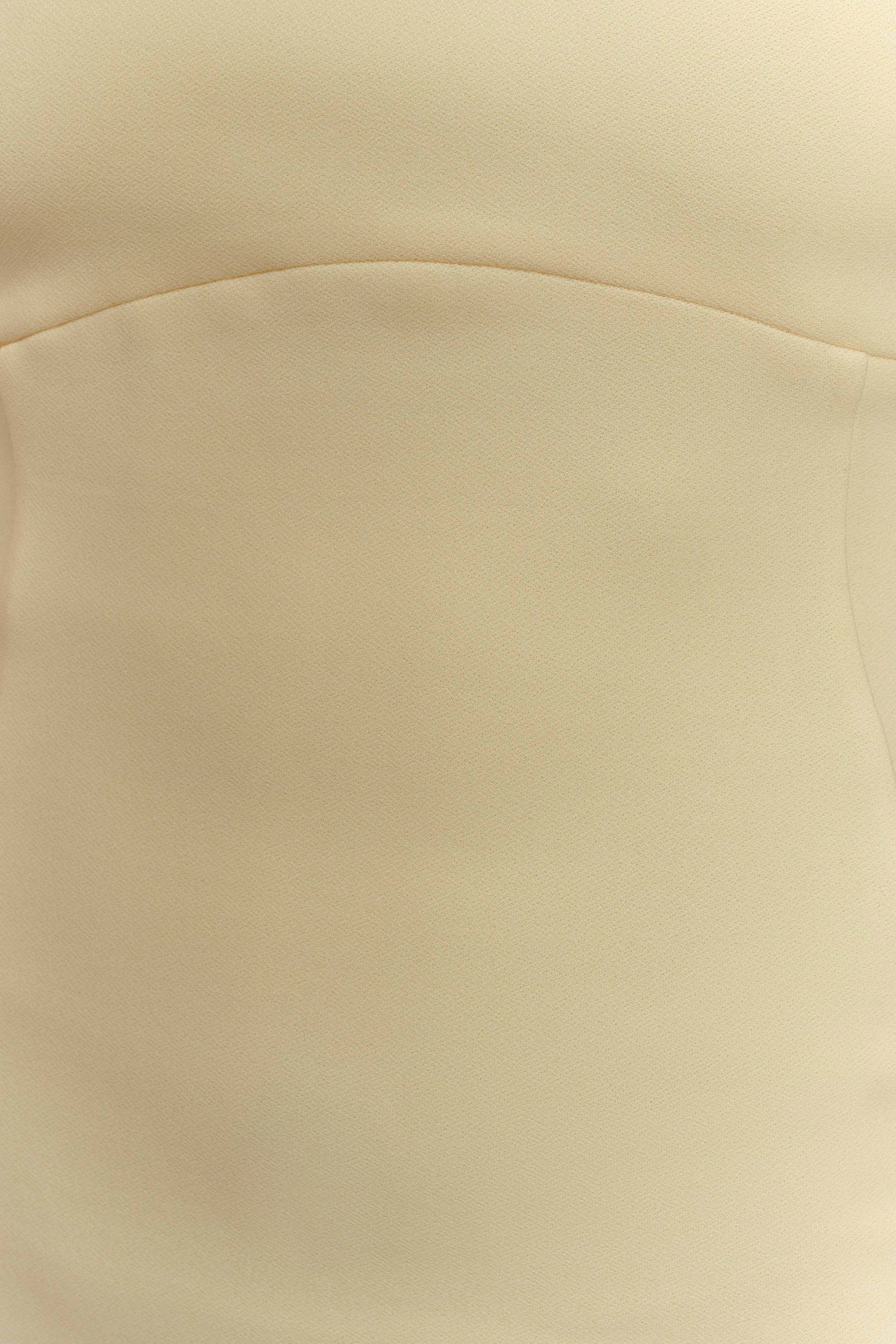 Amelita Suiting Halter Midi Dress Pale Lemon