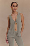 Malani Knit Top With Hardware Sage