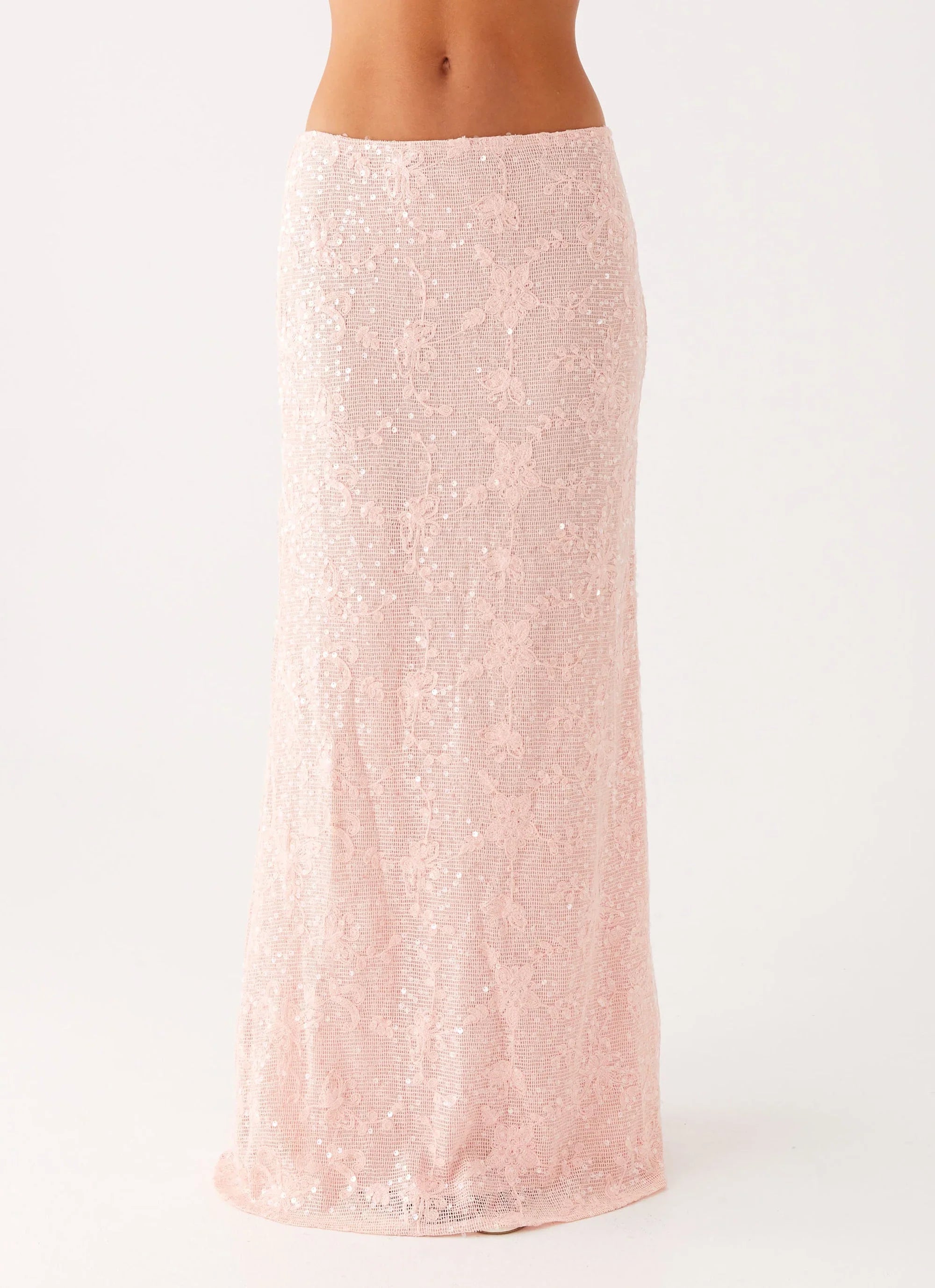 Nico Sequin Maxi Skirt Pink