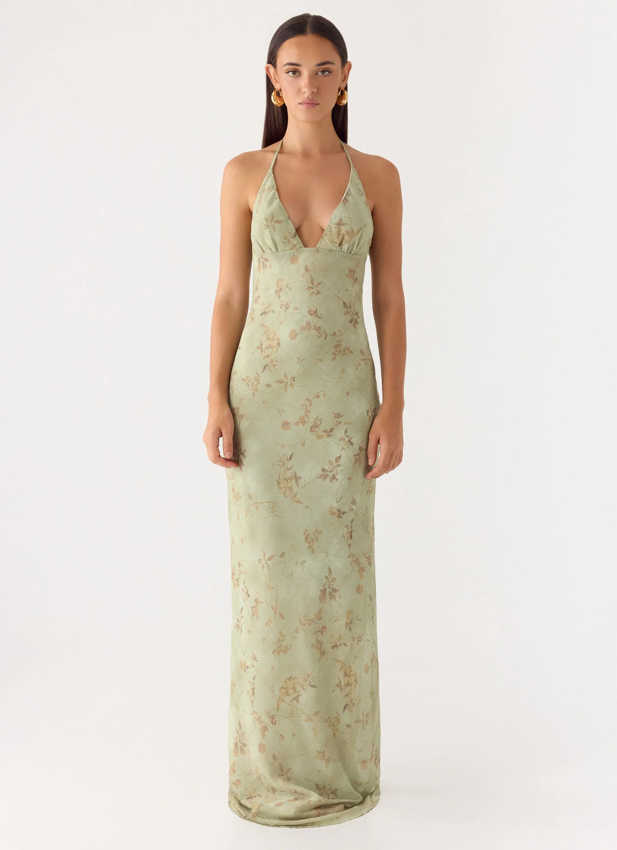 Ultra Quiet Halter Maxi Dress Wispy Fern
