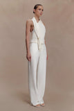 Marina Halter Top With Hardware Ivory