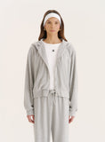 Grey Towelling Zip Hoodie