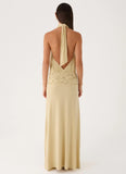 Donyale Halter Maxi Dress Pale Olive