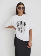 White Catwalk Polaroid Graphic T Shirt