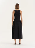 Black Jersey Drop Waist Dress