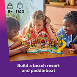 LEGO Friends Family Vacation Beach Resort Pretend Play Building Toy Adventure Storytelling Playset with Dolphin Toys and Sea Turtles Creative Birthday Gift Idea for Girls Boys 8 42673