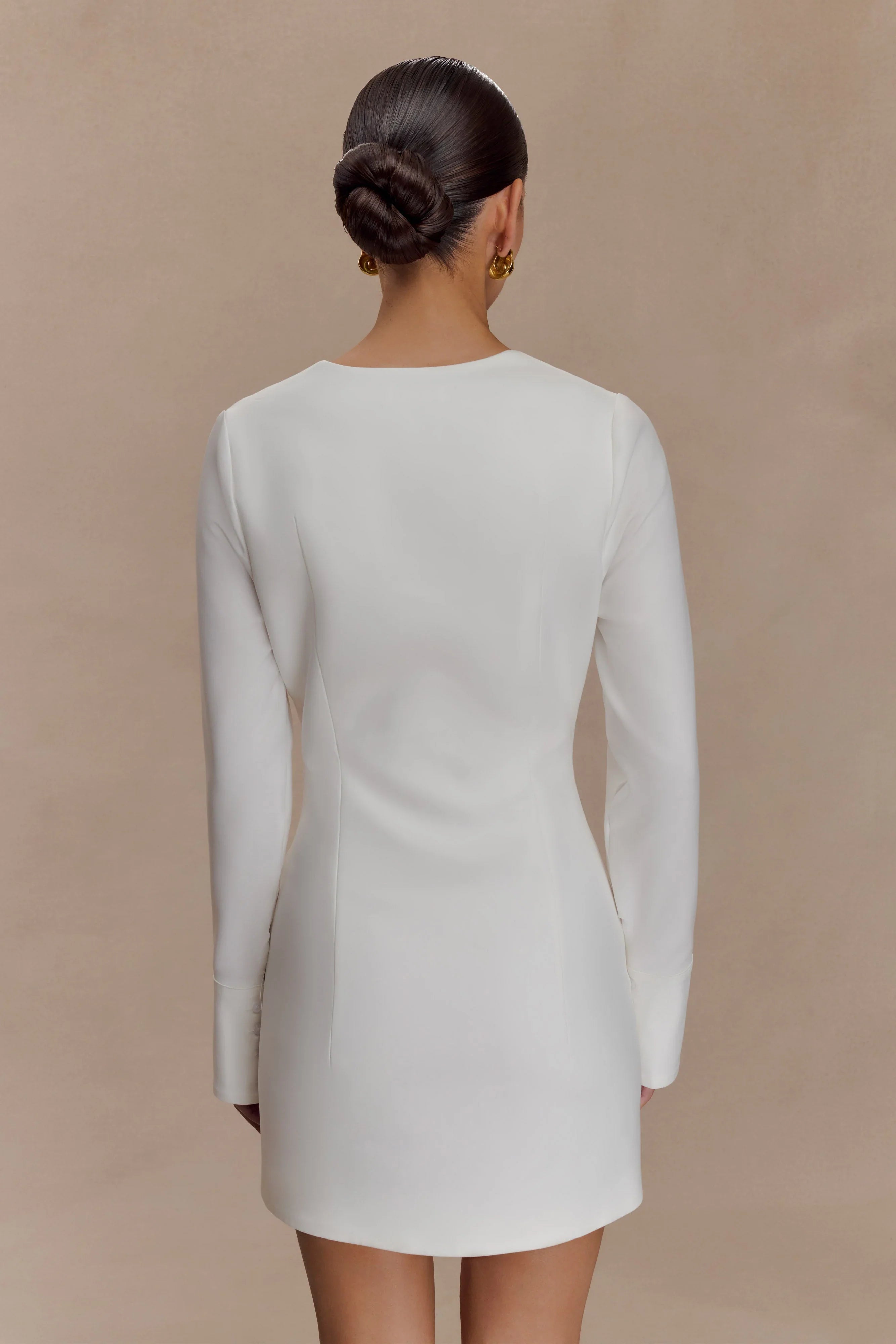 Carina Peplum Cotton Shirt Dress White