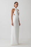 Elan Stretch Crepe Maxi Dress White