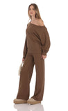 Knit Straight Pants in Brown