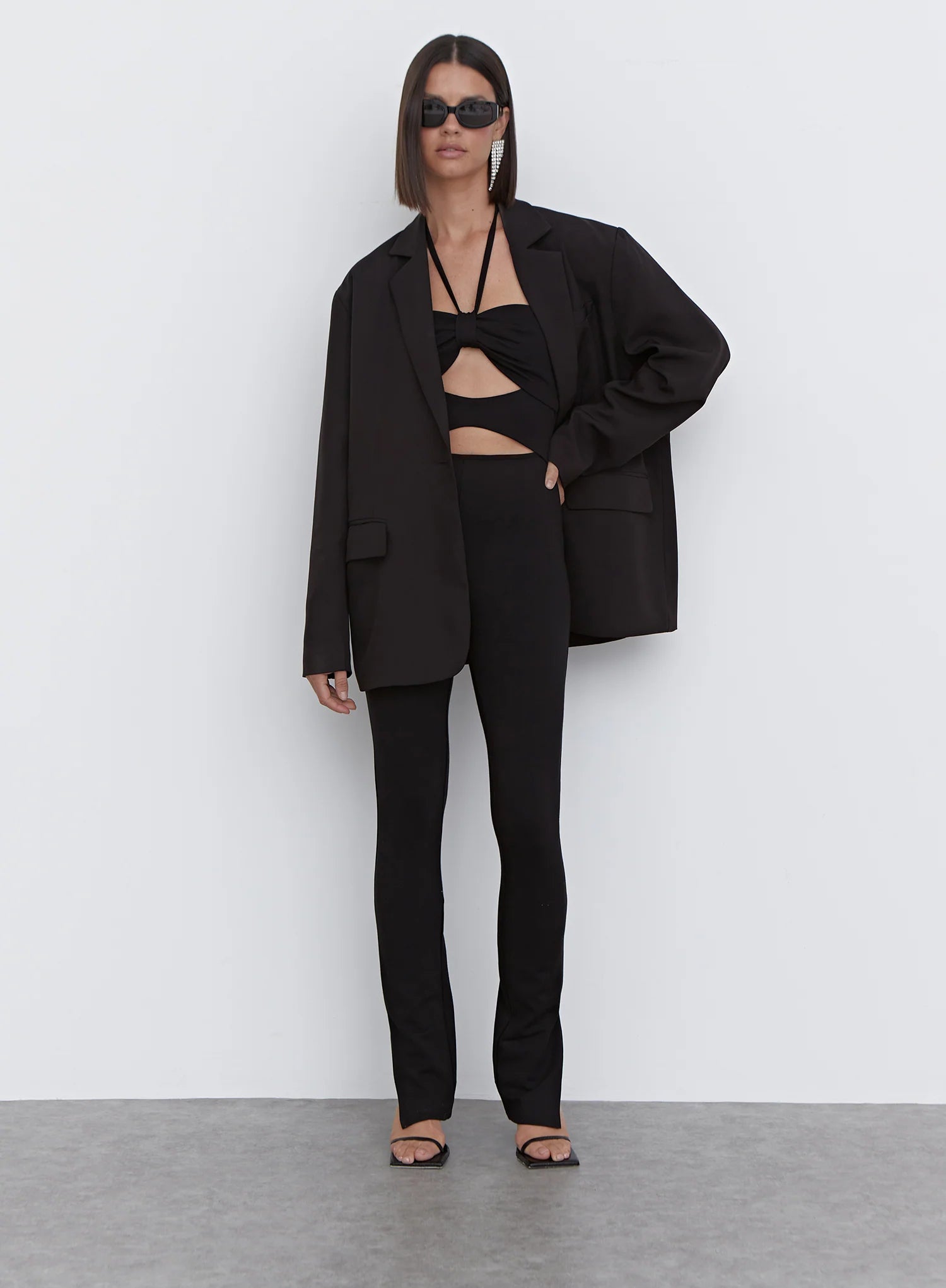 Black Cut Out Halterneck Jumpsuit