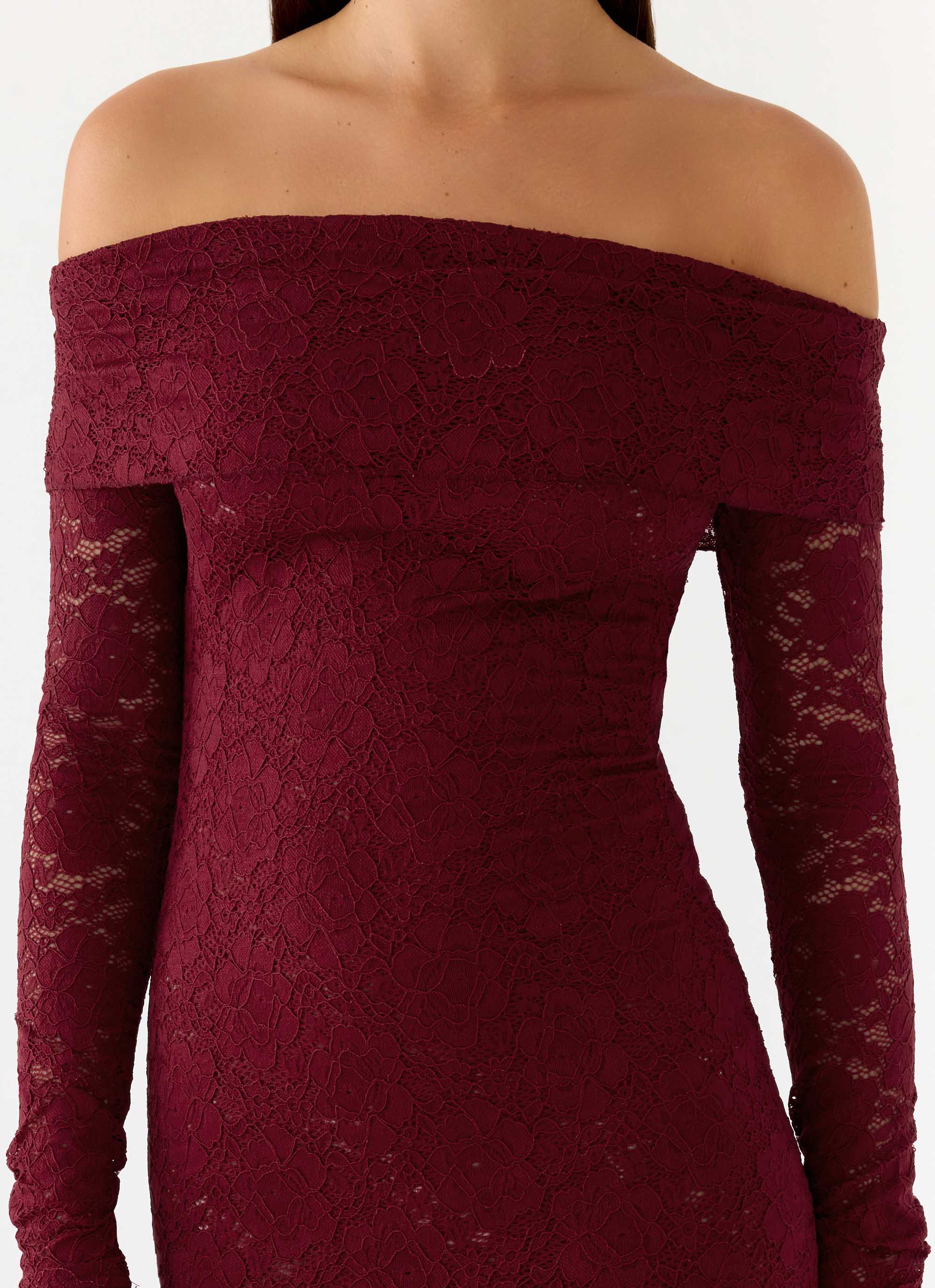 Yours Always Lace Maxi Dress Merlot
