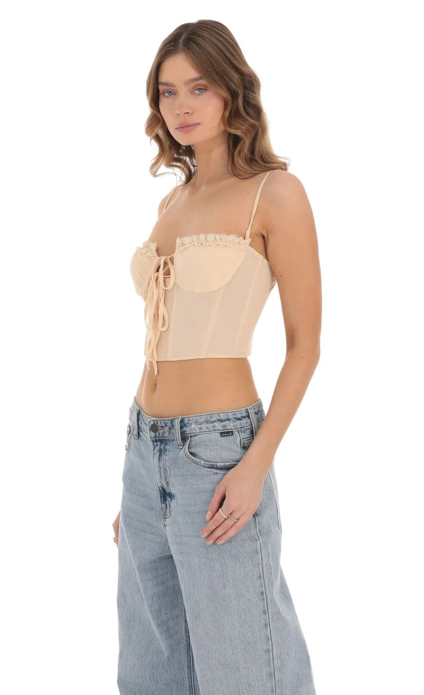 Corset Bralette Top in Nude