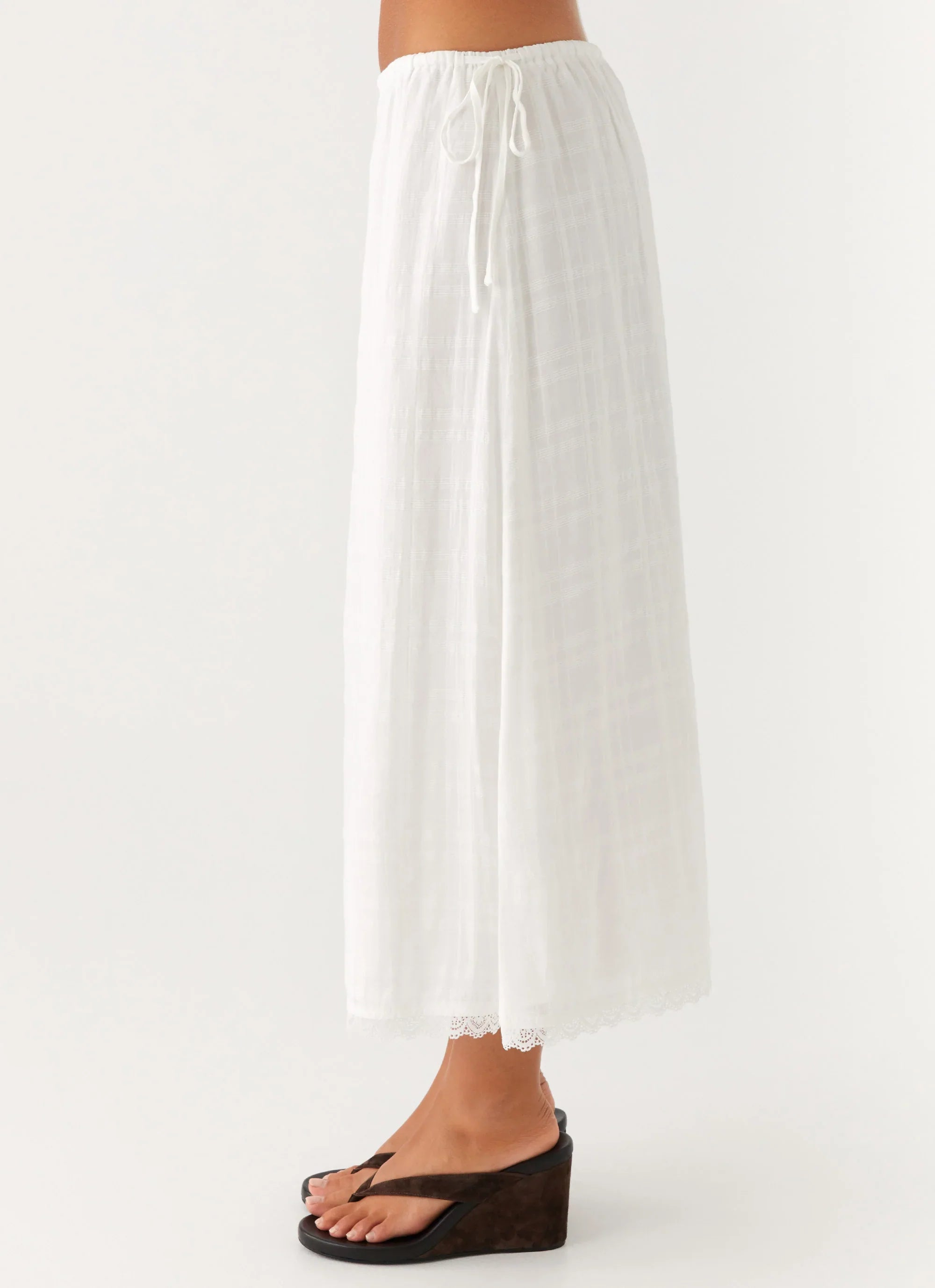 Sweet Lullaby Midi Skirt White
