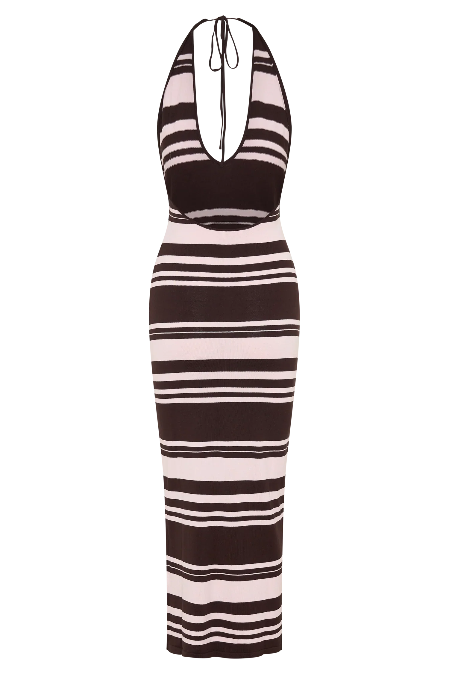 Brienne Stripe Midi Dress Pink Chocolate