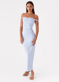 Arabella Twist Shoulder Maxi Dress Blue
