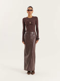 Chocolate Knitted Hardware Bust Detail Top