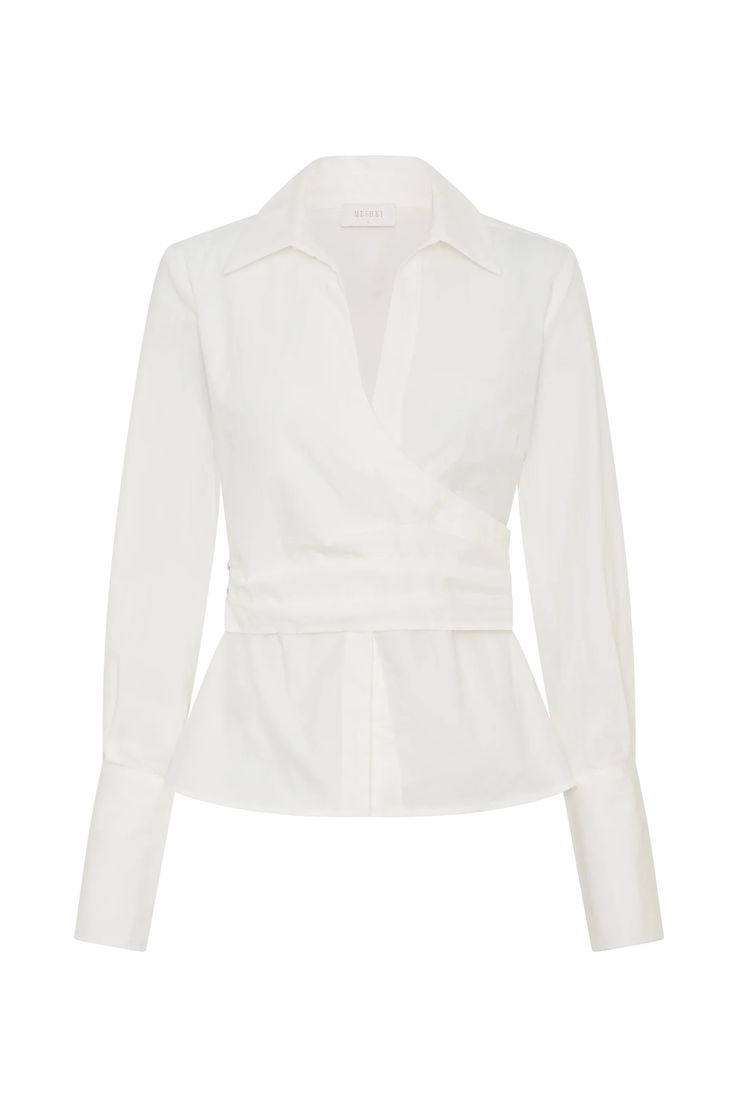 Eugenia Wrap Cotton Shirt White