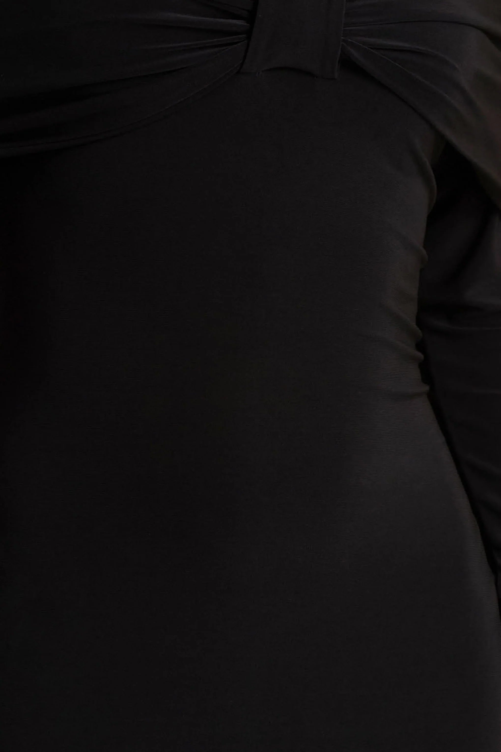Spark Black Bardot Neck Midi Dress With Bow Detail
