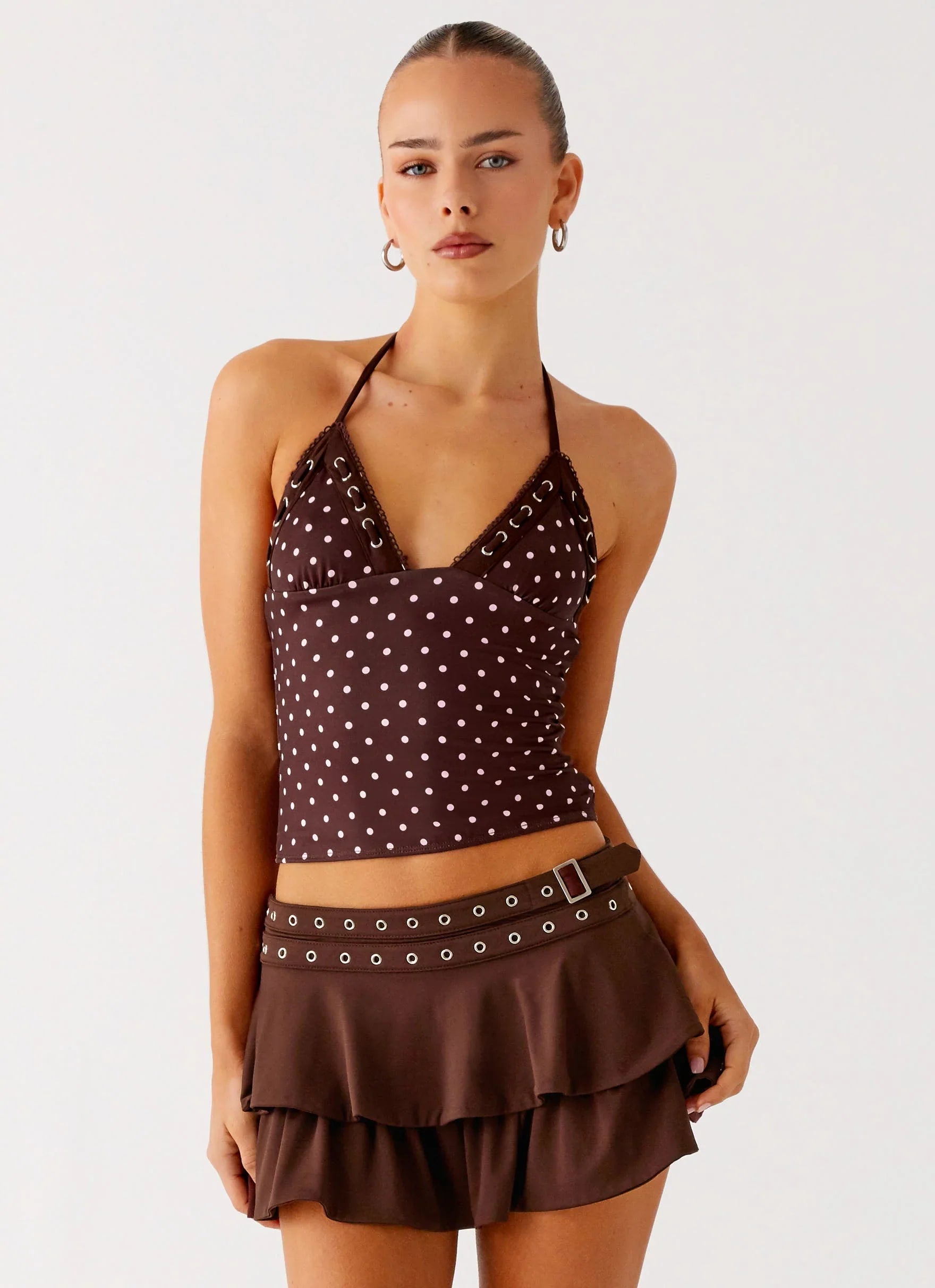 Prologue Belt Mini Skort Chocolate