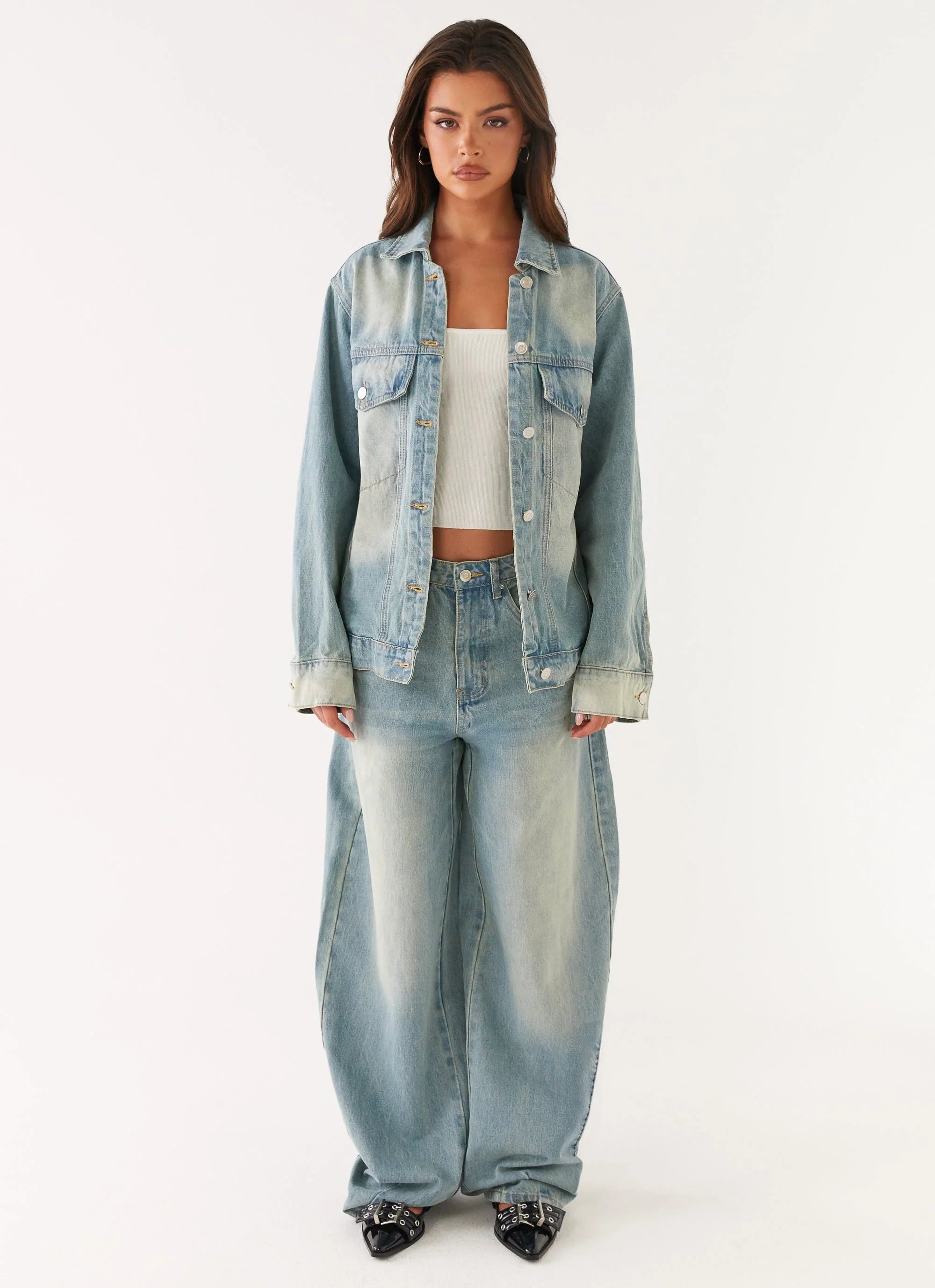 Maxwell Baggy Denim Jeans Washed Blue