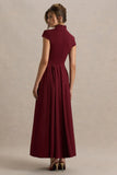 Scarlett Burgundy Square Neck Maxi Dress