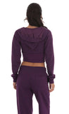 Cropped Pointed Hoodie in Purple