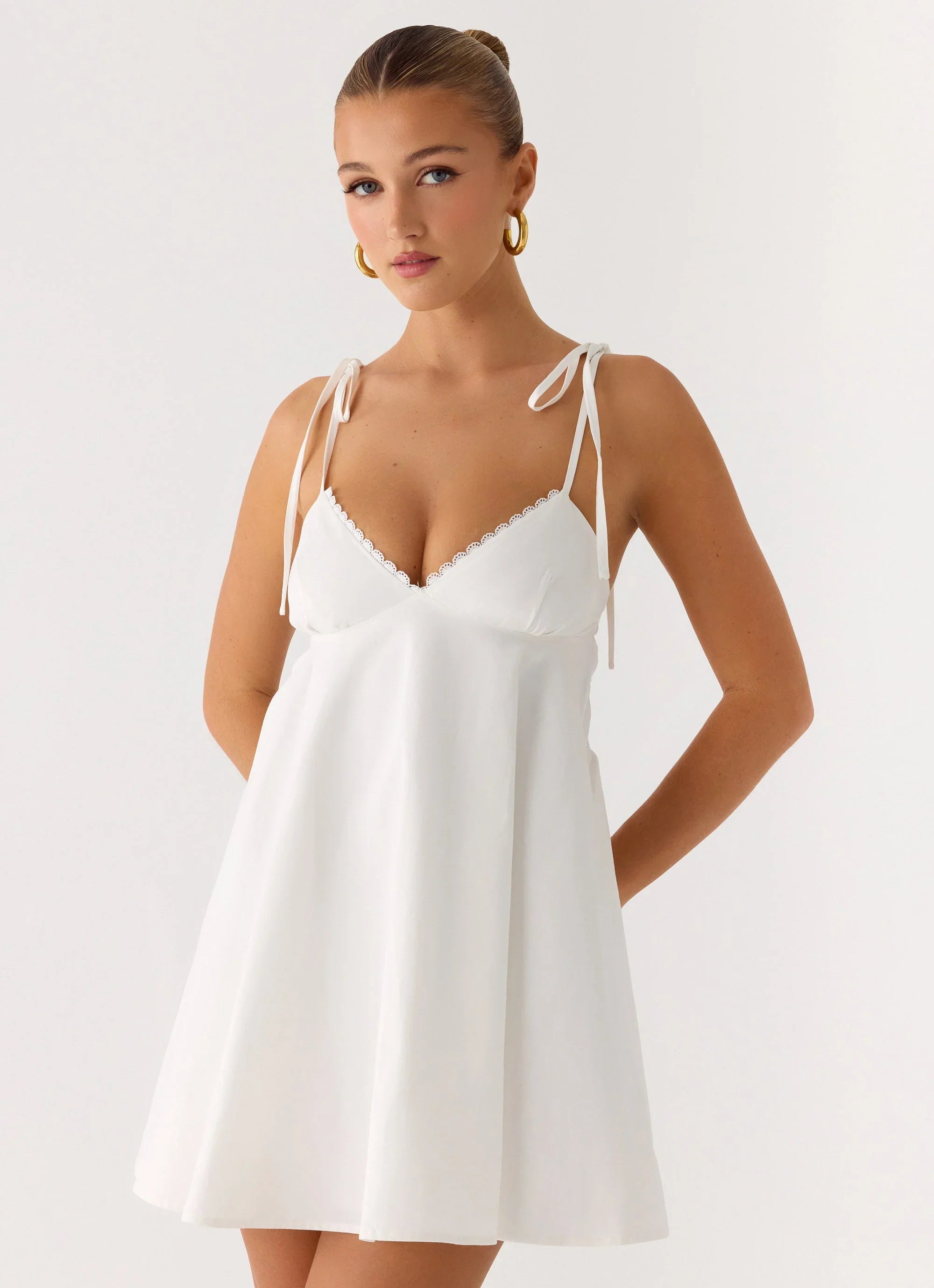 Take Me High Mini Dress White