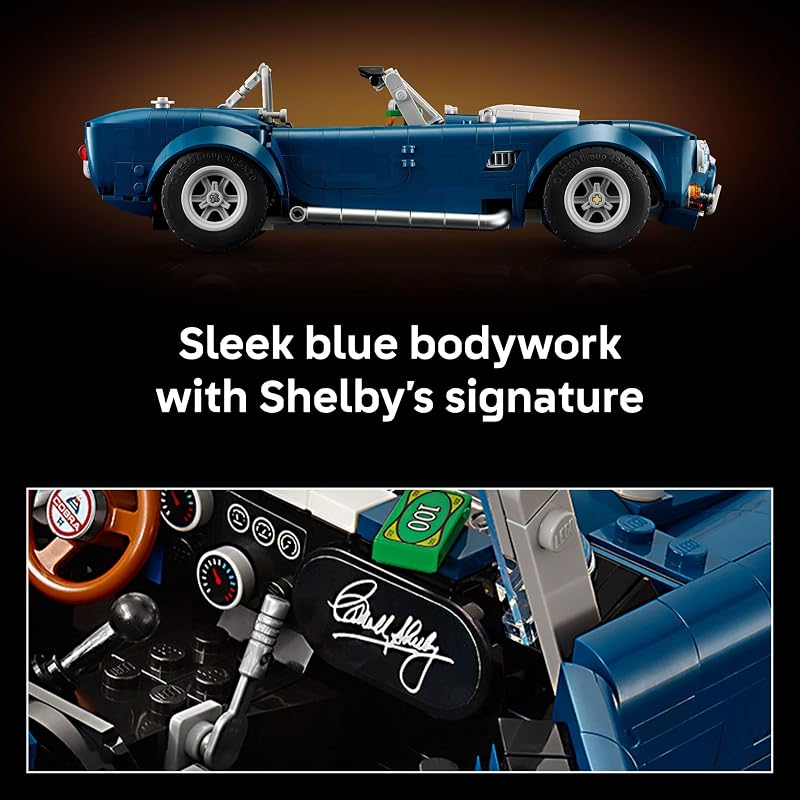 LEGO Icons Shelby Cobra 427 S C Car Building Set for Adults Bedroom Office or Book Shelf Decor for Sports Car Fans Ages 18 Gift Idea for Birthdays 10357