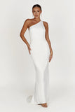 Harper One Shoulder Gown White