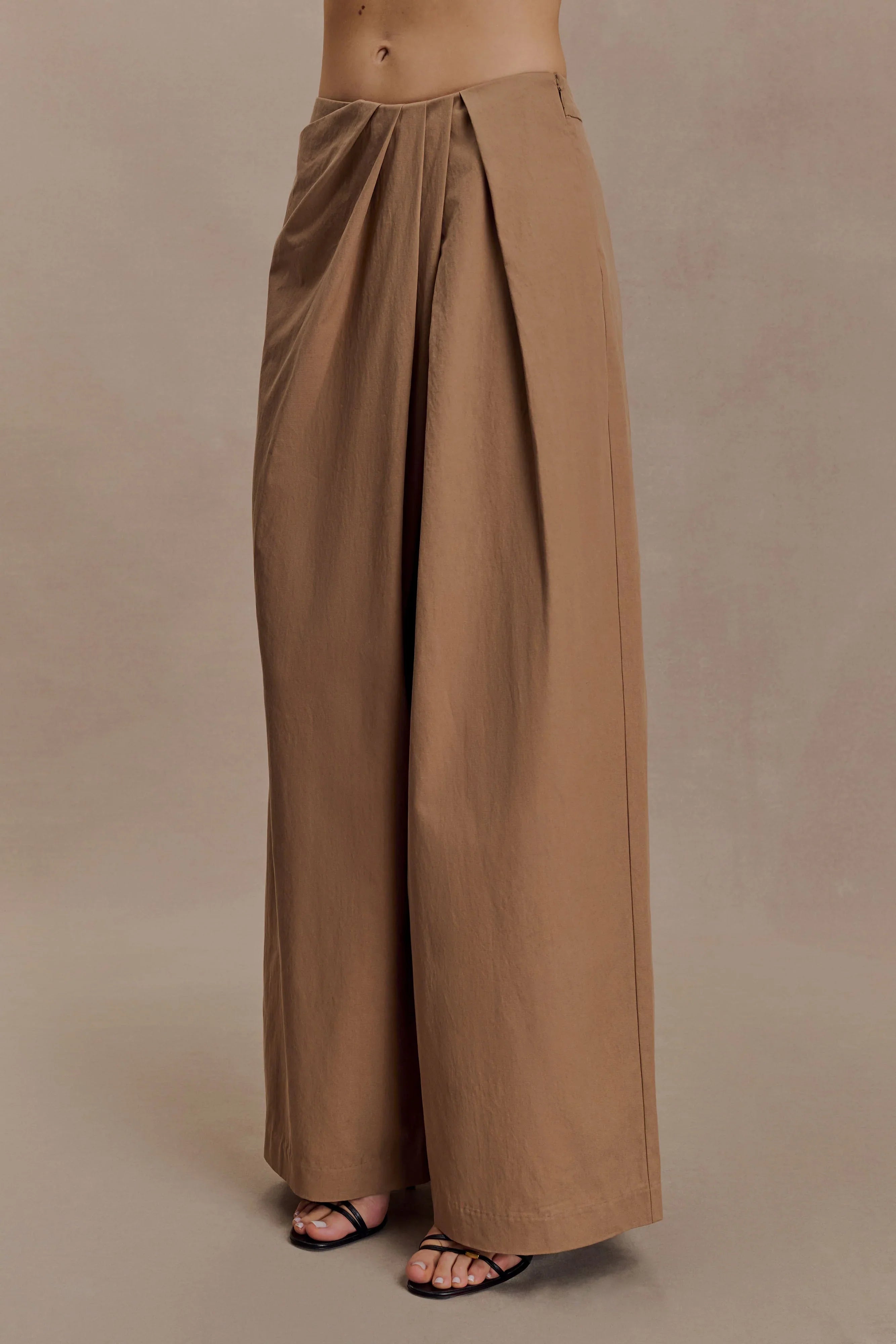 Owen Draped Wide Leg Pants Mocha