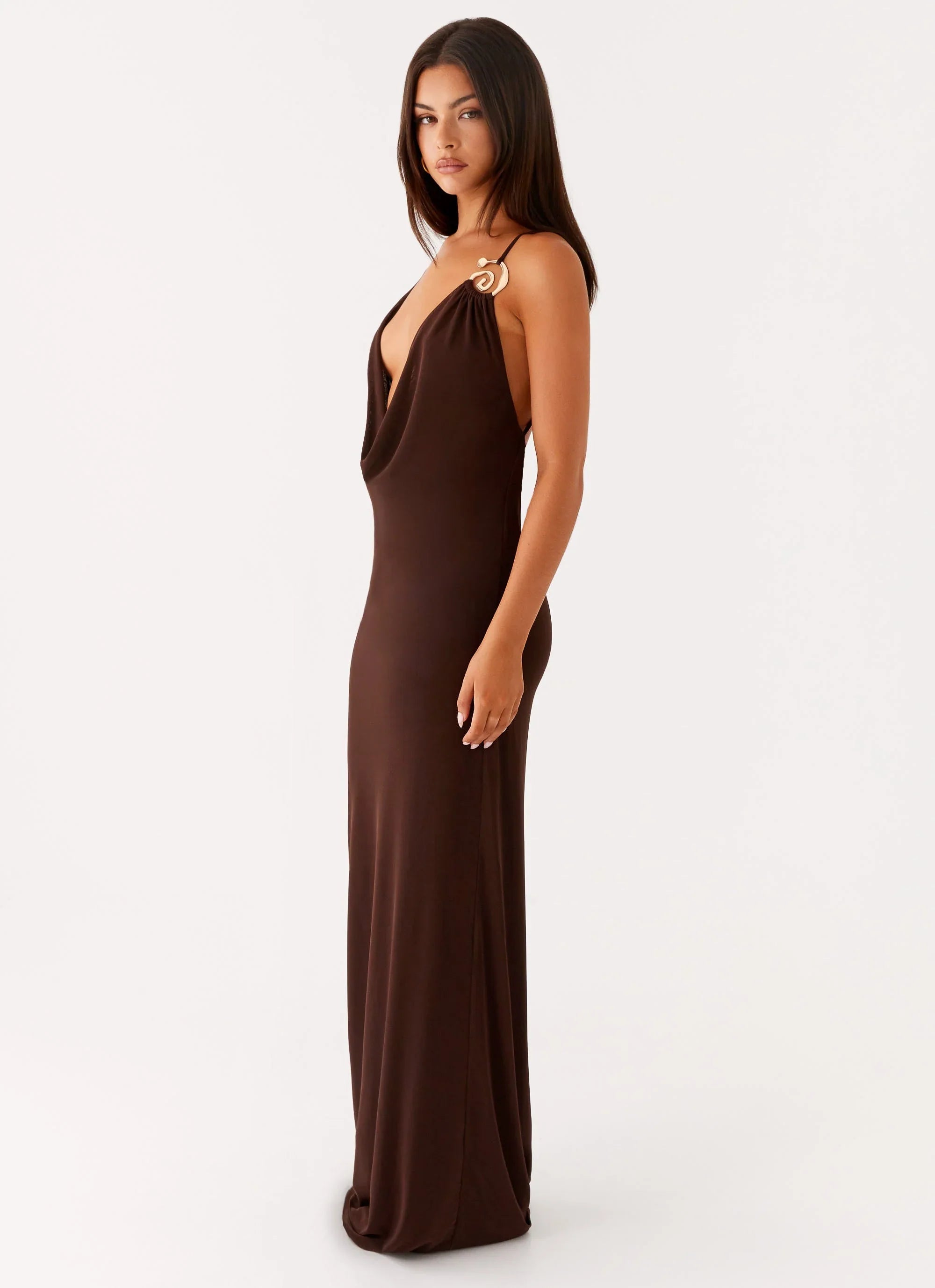 Game Player Maxi Dress Chocolate