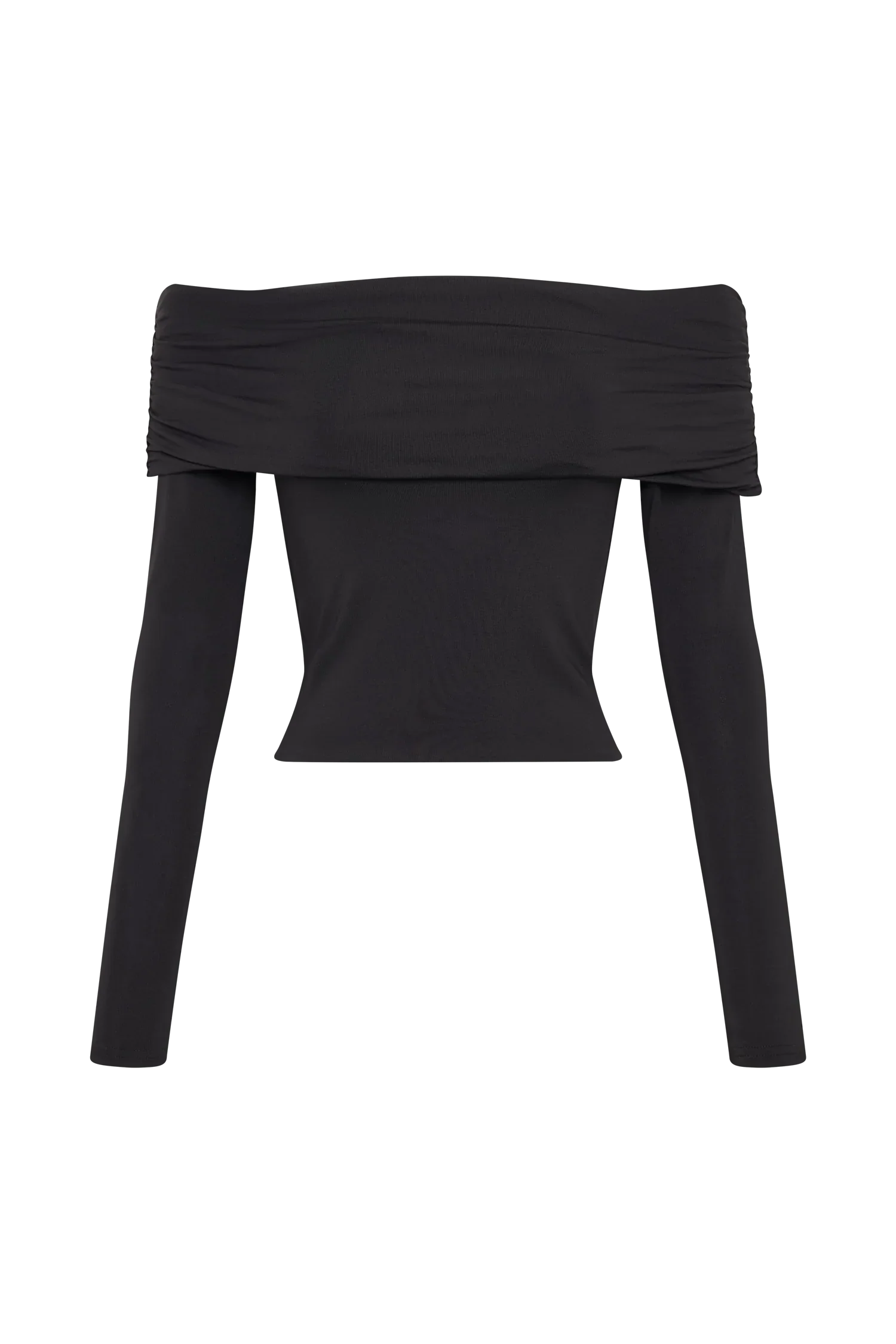 Lucinda Recycled Nylon Off Shoulder Top Black